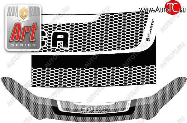 2 479 р. Дефлектор капота CA-Plastic  Chevrolet Epica  V250 (2006-2012) (серия ART белая)  с доставкой в г. Кемерово