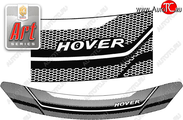 2 399 р. Дефлектор капота CA-Plastic  Great Wall Hover M4 (2012-2016) (серия ART белая)  с доставкой в г. Кемерово