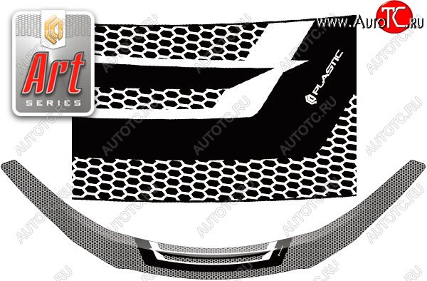 2 399 р. Дефлектор капота CA-Plastic  Honda Vezel  RU3, RU4, RU1, RU2 (2013-2018) дорестайлинг (серия ART белая)  с доставкой в г. Кемерово