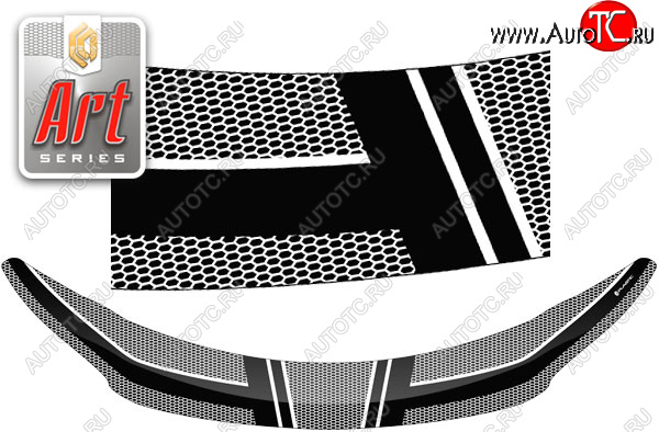 2 399 р. Дефлектор капота CA-Plastic  Hyundai Elantra  MD (2013-2016) рестайлинг (серия ART белая)  с доставкой в г. Кемерово