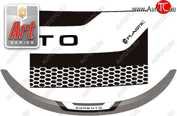 2 399 р. Дефлектор капота (РФ) CA-Plastic  KIA Sorento  MQ4 (2020-2022) (серия ART белая)  с доставкой в г. Кемерово