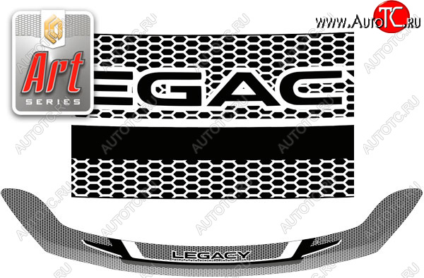 2 559 р. Дефлектор капот CA-Plastic  Subaru Legacy  BN/B15 (2017-2025) рестайлинг седан (серия ART белая)  с доставкой в г. Кемерово
