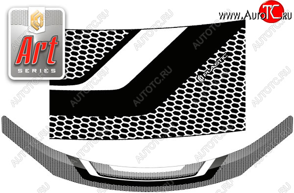 2 399 р. Дефлектор капот CA-Plastic  Toyota Allion  T260 (2016-2021) седан 2-ой рестайлинг (серия ART белая)  с доставкой в г. Кемерово