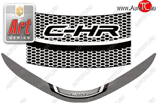 2 299 р. Дефлектор капот CA-Plastic  Toyota C-HR  NGX10, ZGX10 (2019-2025) рестайлинг (серия ART белая)  с доставкой в г. Кемерово