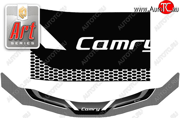 2 479 р. Дефлектор капот CA-Plastic  Toyota Camry  XV40 (2006-2008) дорестайлинг (серия ART белая)  с доставкой в г. Кемерово