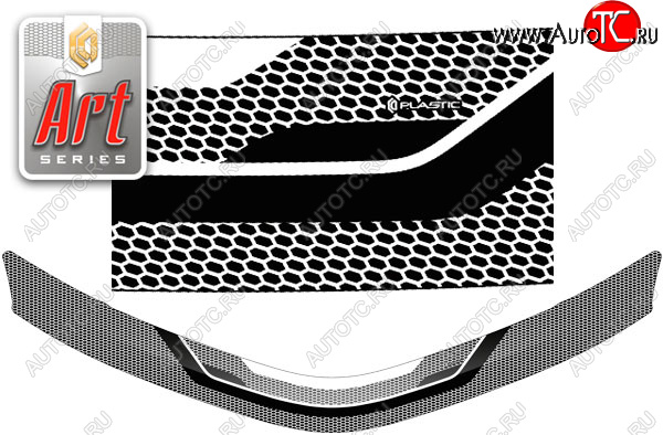 2 299 р. Дефлектор капот CA-Plastic  Toyota Corolla Axio  (E160) седан (2015-2017) 1-ый рестайлинг (серия ART белая)  с доставкой в г. Кемерово