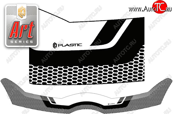 2 399 р. Дефлектор капота CA-Plastic  Toyota Corolla Verso  AR10 (2004-2009) (серия ART белая)  с доставкой в г. Кемерово