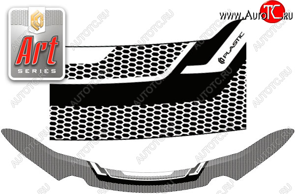 2 479 р. Дефлектор капота CA-Plastic  Toyota Hilux  AN120 (2020-2025) 2-ой рестайлинг (серия ART белая)  с доставкой в г. Кемерово