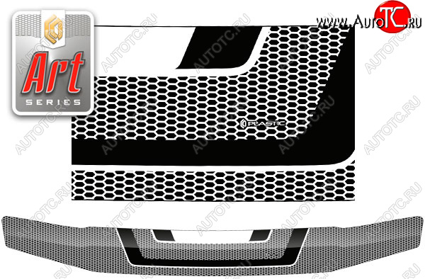 2 399 р. Дефлектор капота CA-Plastic  Toyota Probox (2002-2014) (серия ART белая)  с доставкой в г. Кемерово