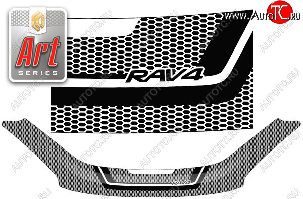 2 599 р. Дефлектор капота CA-Plastic  Toyota RAV4  CA20 (2003-2005) 5 дв. рестайлинг (серия ART белая)  с доставкой в г. Кемерово