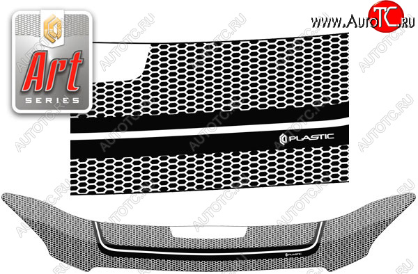 2 399 р. Дефлектор капота CA-Plastic  Toyota RAV4  XA305 (2005-2009) 5 дв. дорестайлинг (серия ART белая)  с доставкой в г. Кемерово