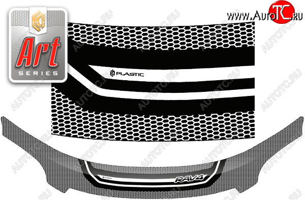 2 599 р. Дефлектор капота CA-Plastic  Toyota RAV4  XA30 (2010-2013) 5 дв. 2-ой рестайлинг (серия ART белая)  с доставкой в г. Кемерово