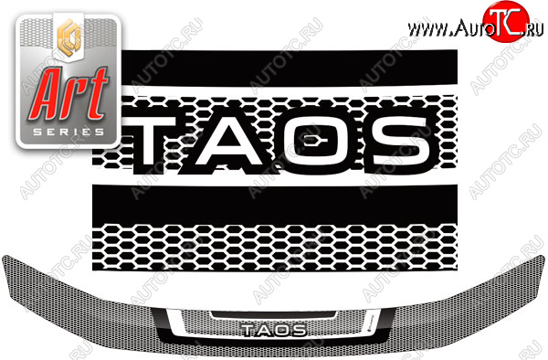 2 399 р. Дефлектор капота CA-Plastic  Volkswagen Taos (2020-2022) (серия ART белая)  с доставкой в г. Кемерово
