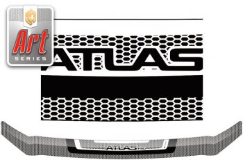 2 399 р. Дефлектор капота CA-Plastic  Geely Atlas Pro  NL3 (2019-2025) (Серия Art черная)  с доставкой в г. Кемерово. Увеличить фотографию 2