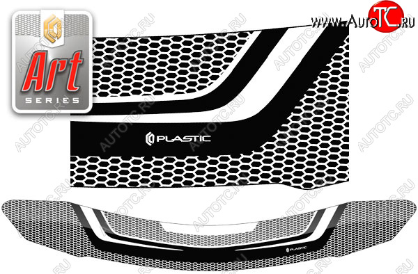 2 199 р. Дефлектор капота CA-Plastic  Mazda Demio  3 DE (2007-2014) дорестайлинг, рестайлинг (Серия Art черная)  с доставкой в г. Кемерово