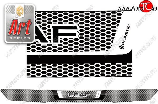 2 199 р. Дефлектор капота CA-Plastic  Nissan Leaf  2 (ZE1) (2017-2025) (Серия Art черная)  с доставкой в г. Кемерово
