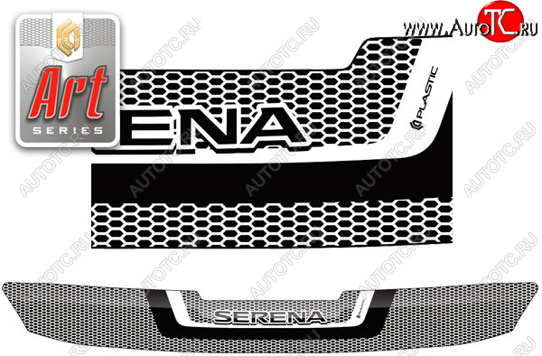 2 199 р. Дефлектор капота CA-Plastic  Nissan Serena  C27 (2016-2019) минивэн дорестайлинг (Серия Art черная)  с доставкой в г. Кемерово