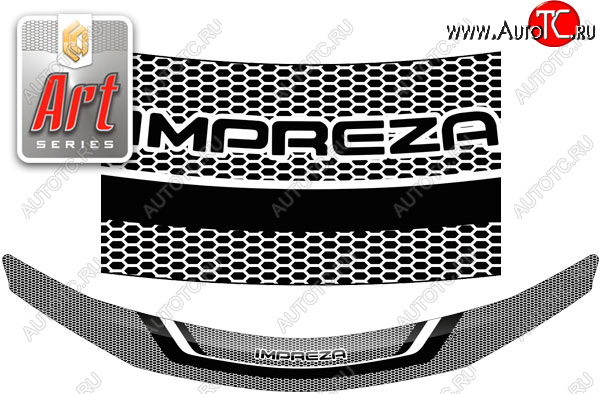 2 159 р. Дефлектор капота CA-Plastic  Subaru Impreza  GH (2007-2012) хэтчбэк (Серия Art черная)  с доставкой в г. Кемерово