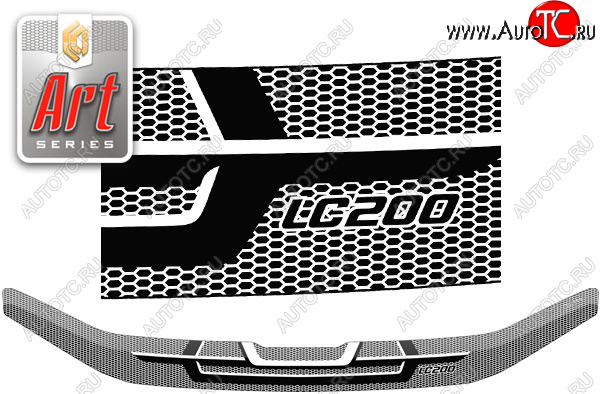 2 479 р. Дефлектор капота CA-Plastic  Toyota Land Cruiser  200 (2015-2021) 2-ой рестайлинг (Серия Art черная)  с доставкой в г. Кемерово