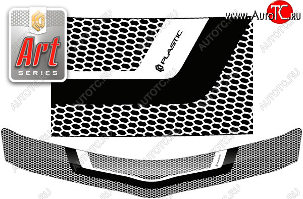 2 299 р. Дефлектор капота CA-Plastic  Toyota Passo Sette (2008-2012) MPV (Серия Art черная)  с доставкой в г. Кемерово