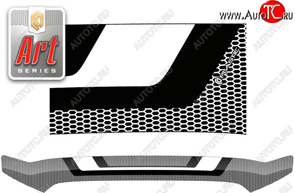 2 559 р. Дефлектор капота (Crew Max) CA-Plastic  Toyota Tundra  XK50 (2007-2013) дорестайлинг, 1-ый рестайлинг (Серия Art черная)  с доставкой в г. Кемерово