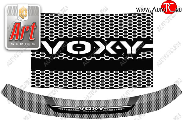 2 299 р. Дефлектор капота CA-Plastic  Toyota Voxy  минивэн (2014-2017) R80 дорестайлинг (Серия Art черная)  с доставкой в г. Кемерово