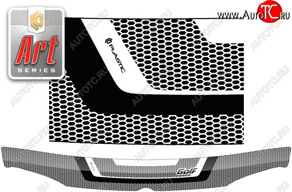 2 199 р. Дефлектор капота (левый руль) CA-Plastic  Volkswagen Golf  4 (1997-2003) (Серия Art черная)  с доставкой в г. Кемерово