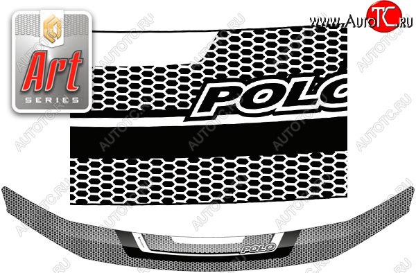 2 399 р. Дефлектор капота (рынок России) CA-Plastic  Volkswagen Polo  Mk6 (2020-2022) лифтбек (Серия Art черная)  с доставкой в г. Кемерово