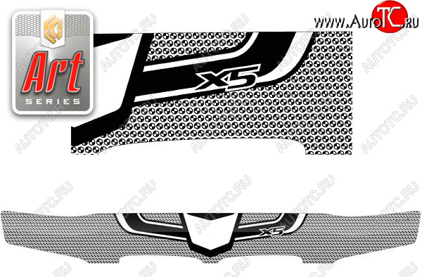 2 479 р. Дефлектор капота CA-Plastic  BMW X5  E53 (2003-2006) рестайлинг (серия ART графит)  с доставкой в г. Кемерово