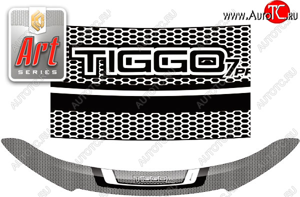 2 479 р. Дефлектор капота CA-Plastic  Chery Tiggo 7 PRO (2019-2025) (Серия Art графит)  с доставкой в г. Кемерово