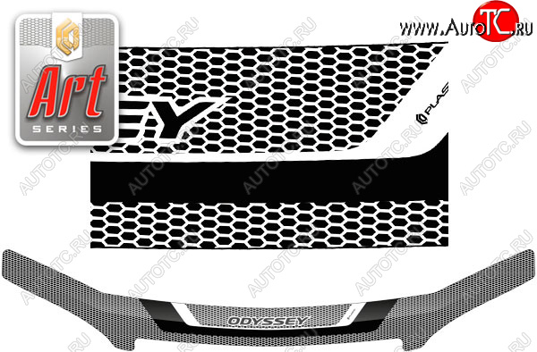 2 559 р. Дефлектор капота CA-Plastic  Honda Odyssey  2 (1999-2003) (серия ART графит)  с доставкой в г. Кемерово