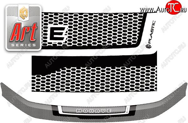 2 559 р. Дефлектор капота CA-Plastic  KIA Mohave  HM2 (2019-2022) (серия ART графит)  с доставкой в г. Кемерово