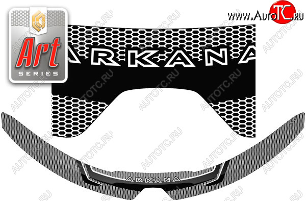 2 559 р. Дефлектор капота CA-Plastic  Renault Arkana (2019-2025) (серия ART графит)  с доставкой в г. Кемерово