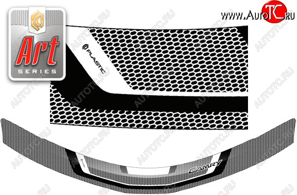 2 479 р. Дефлектор капота (USA) CA-Plastic  Toyota Camry  XV50 (2011-2014) дорестайлинг (серия ART графит)  с доставкой в г. Кемерово