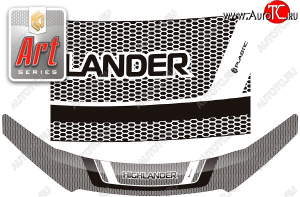 2 599 р. Дефлектор капота CA-Plastic  Toyota Highlander  XU50 (2013-2020) дорестайлинг, рестайлинг (серия ART графит)  с доставкой в г. Кемерово