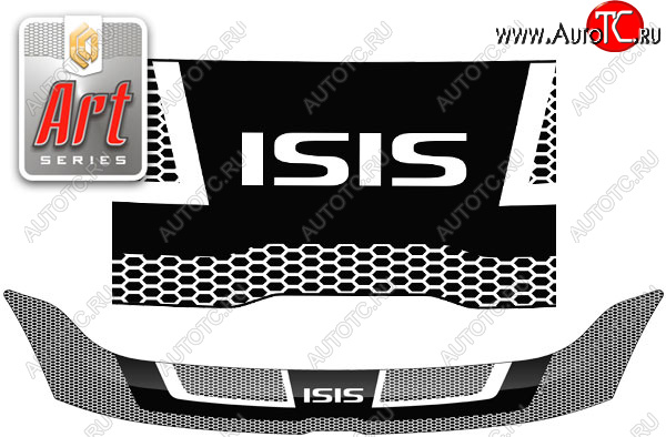 2 399 р. Дефлектор капота CA-Plastic  Toyota Isis  XM10 (2009-2017) 2-ой рестайлинг (серия ART графит)  с доставкой в г. Кемерово