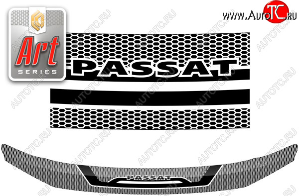 2 399 р. Дефлектор капота CA-Plastic  Volkswagen Passat  B8 (2015-2019) седан дорестайлинг, универсал дорестайлинг (Серия Art графит)  с доставкой в г. Кемерово