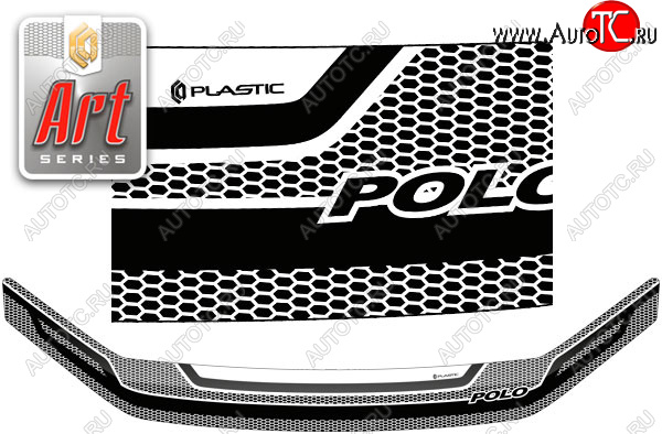 2 159 р.  Дефлектор капота CA-Plastic  Volkswagen Polo  5 (2015-2020) хэтчбек рестайлинг (Серия Art графит)  с доставкой в г. Кемерово