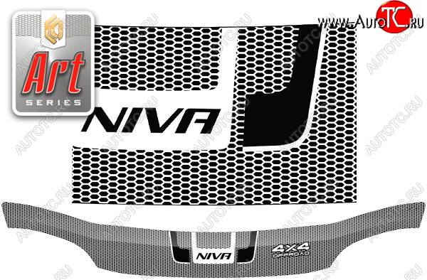 2 559 р. Дефлектор капота CA-Plastic  Chevrolet Niva  2123 (2009-2020) рестайлинг (Серия Art серебро)  с доставкой в г. Кемерово