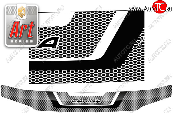 2 399 р. Дефлектор капота CA-Plastic  Toyota Carina  T210 (1998-2001) рестйлинг (Серия Art серебро)  с доставкой в г. Кемерово