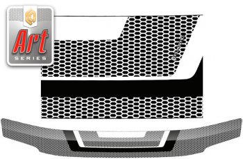 2 159 р.  Дефлектор капота CA-Plastic  Toyota Town Ace  3 (1996-2008) (Серия Art серебро)  с доставкой в г. Кемерово. Увеличить фотографию 1