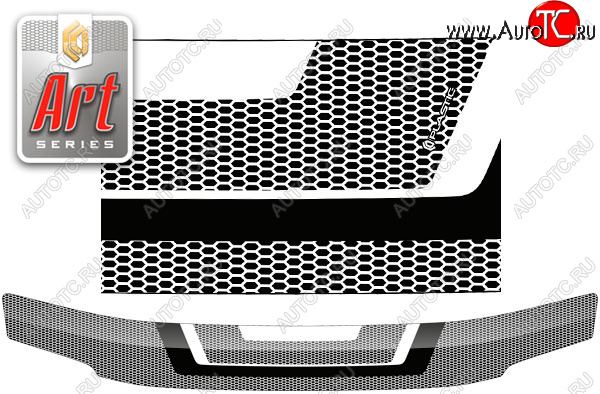 2 159 р.  Дефлектор капота CA-Plastic  Toyota Town Ace  3 (1996-2008) (Серия Art серебро)  с доставкой в г. Кемерово