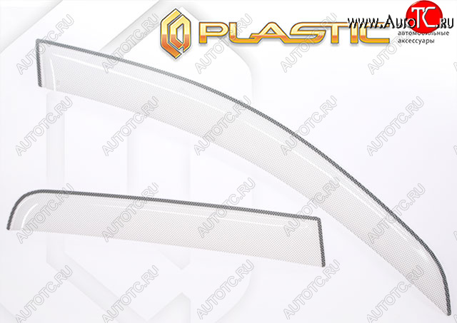 2 199 р. Ветровики дверей Шелкография белая CA Plastic на Mitsubishi Lancer Cargo универсал 2003-2008  с доставкой в г. Кемерово
