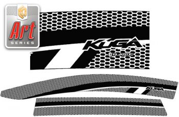2 299 р. Ветровики дверей Серия Art серебро CA Plastic на Ford Kuga  2008-2012  с доставкой в г. Кемерово. Увеличить фотографию 1