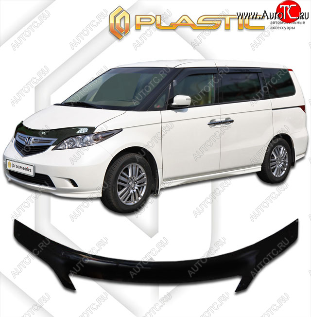 2 399 р. Дефлектор капота (exclusive) Classic черный CA Plastic на Honda Elysion  2004-2006  с доставкой в г. Кемерово