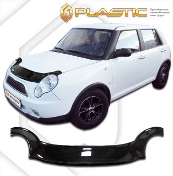 2 199 р. Дефлектор капота (exclusive) Classic черный CA Plastic на Lifan Smily  2010-2014  с доставкой в г. Кемерово. Увеличить фотографию 1
