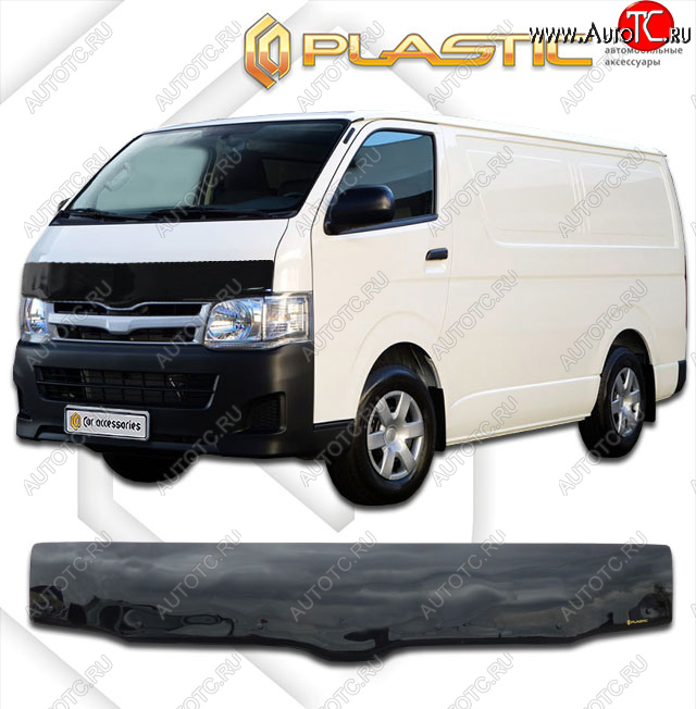 2 399 р. Дефлектор капота (exclusive) Classic черный CA Plastic на Toyota Hiace Правый Руль 2004–н.в.   с доставкой в г. Кемерово