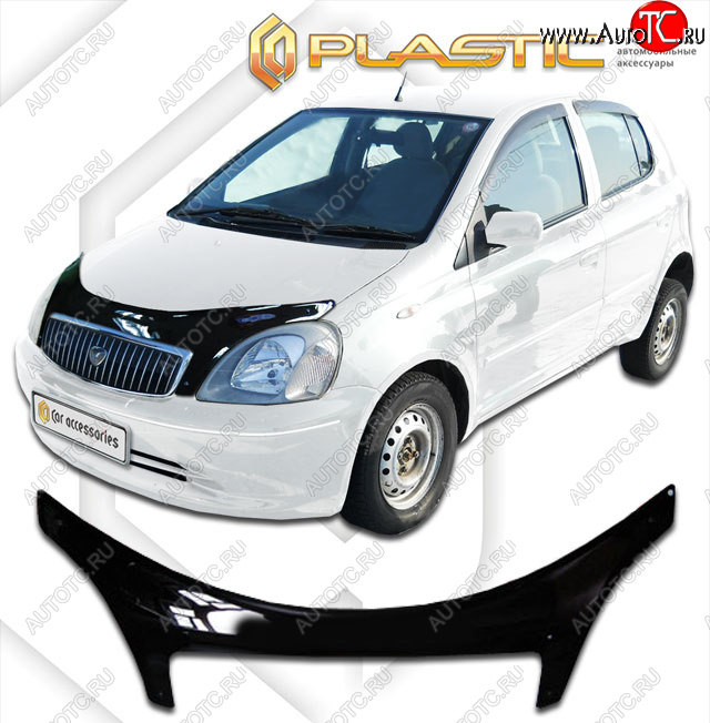 2 399 р. Дефлектор капота (exclusive) Classic черный CA Plastic на Toyota Vitz Clavia 1999-2003  с доставкой в г. Кемерово