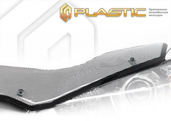 2 599 р. Дефлектор капота (exclusive) Шелкография черная CA Plastic на Toyota Hiace Правый Руль 2004–н.в.   с доставкой в г. Кемерово. Увеличить фотографию 1
