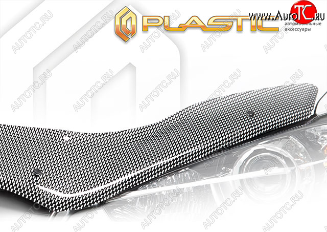 2 879 р. Дефлектор капота (exclusive) Шелкография карбон серебро CA Plastic на Nissan March  1999–2003  с доставкой в г. Кемерово